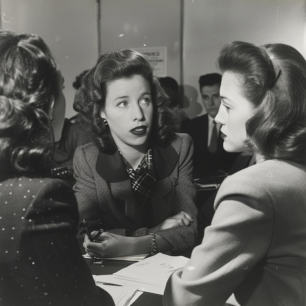 Ludzie dzielący się opiniami przy taśmach